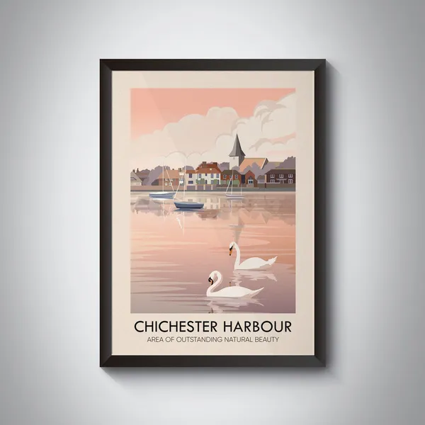 Chichester Harbour AONB Vintage Travel Poster