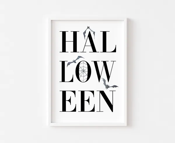 Halloween Minimalist Watercolour Bat Art Print