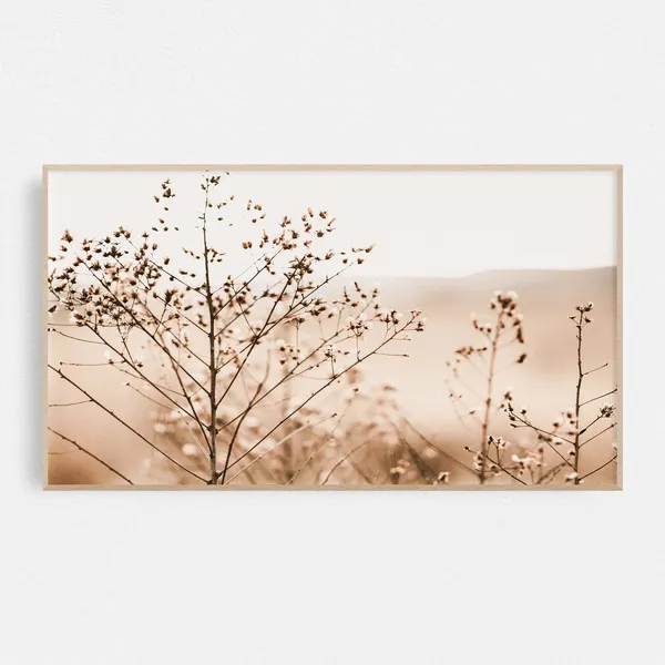 Fall Botanical Art Print, Neutral Beige Autumn Decor
