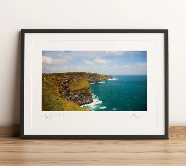 Cliffs Of Moher Coordinates Wall Art Print