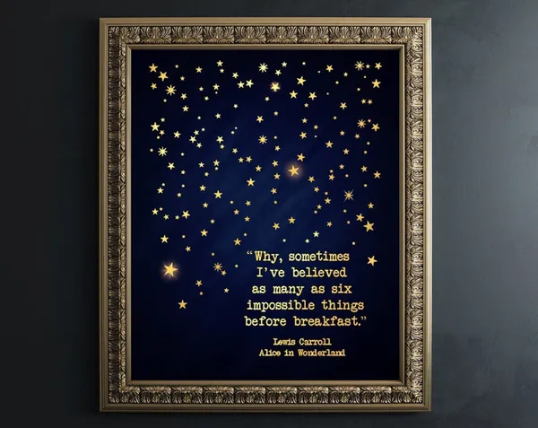 Alice In Wonderland Quote Art Print, Gold Foil