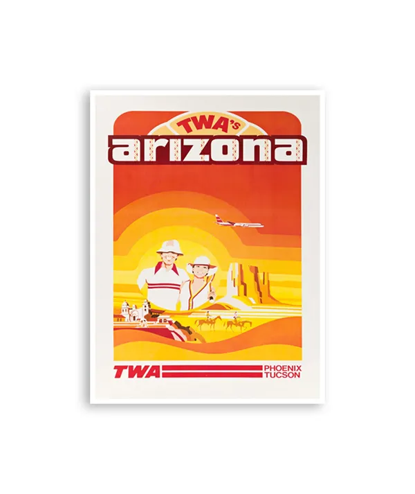 Arizona Vintage Travel Poster, Home Decor Art Print