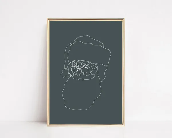 Christmas Line Art Print, Holiday Wall Decor