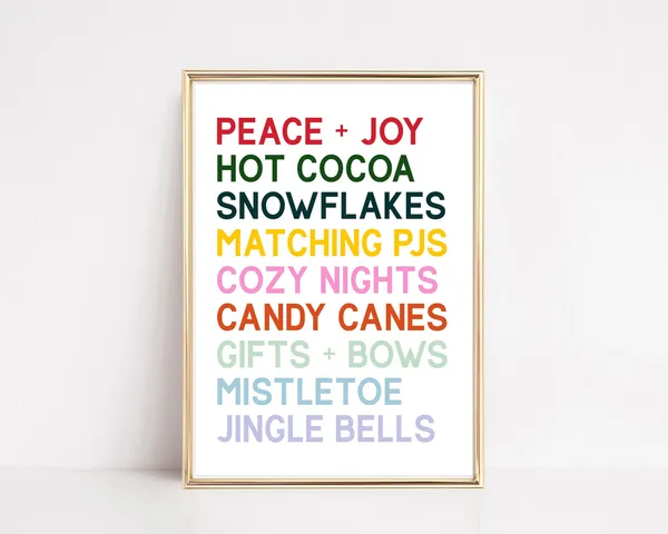 Minimalist Christmas Decor Modern Christmas Art Print