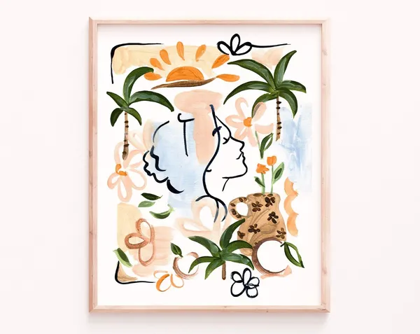 Bloom Art Print, Abstract Feminine Portrait