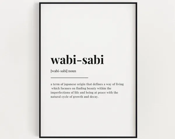 Wabi Sabi Definition Art Print, Japanese Typography