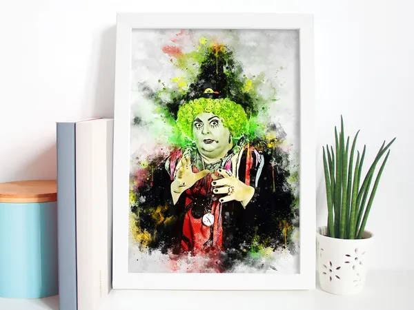 Grotbags Witch Halloween Retro Splatter Art Print
