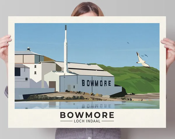 Bowmore Loch Indaal Illustration Art Print