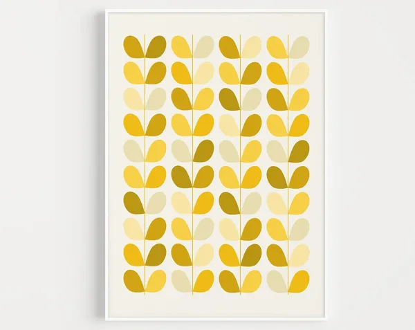 Yellow Leaf Minimalist Art Print
