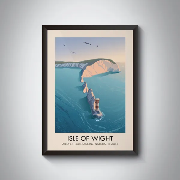 Isle Of Wight AONB Vintage Travel Poster