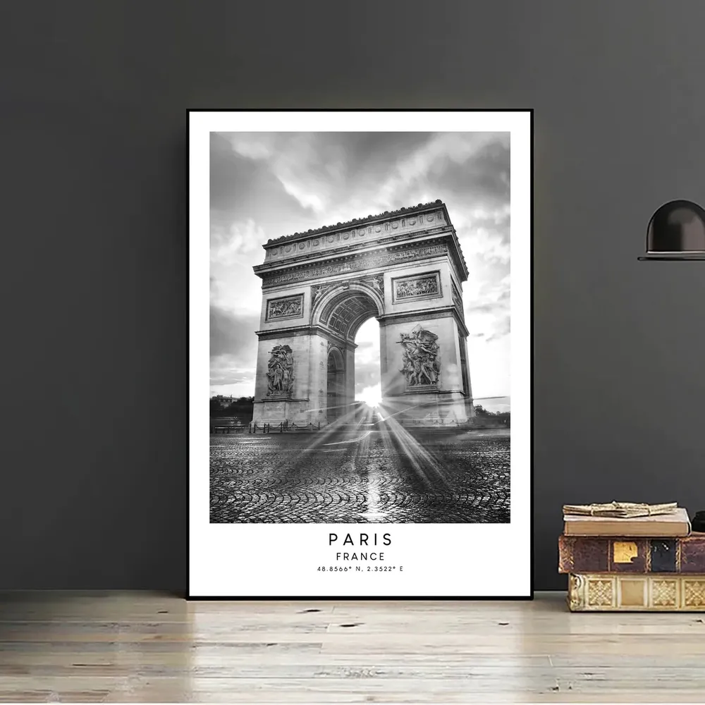 Paris Black and White Travel Poster, Arc De Triomphe - Image 2