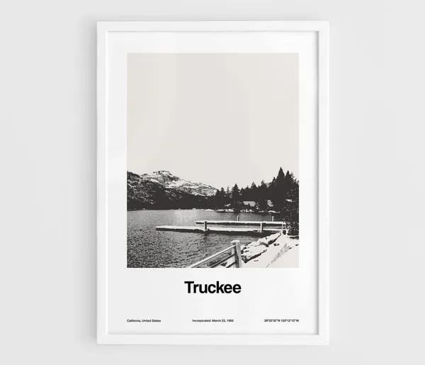 Truckee California Minimalist Custom City Art Print