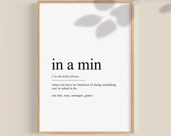 Funny Definition Art Print, Teen Room Decor