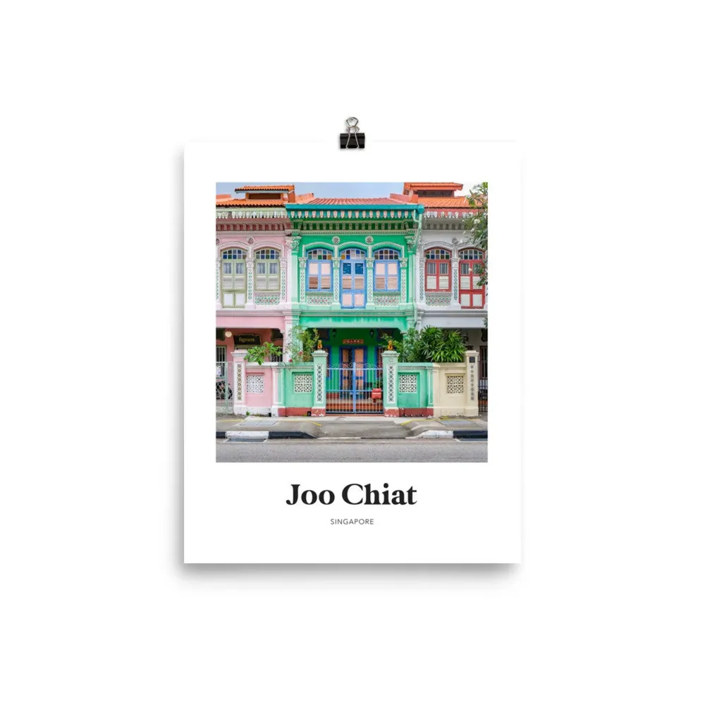 Singapore Green Joo Chiat Travel Poster, Shophouses - Image 3