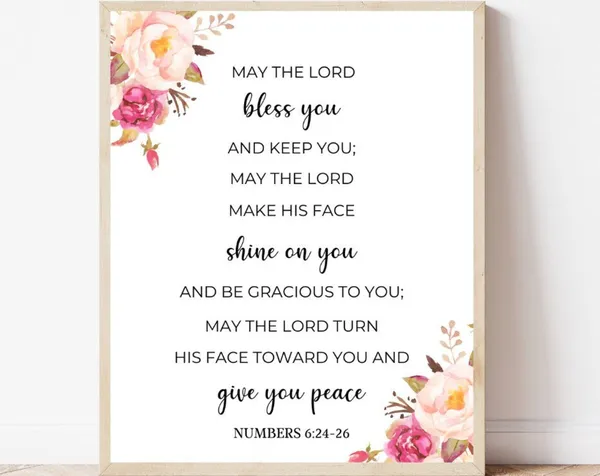 May The Lord Bless You Sign Scripture Wall Art Print
