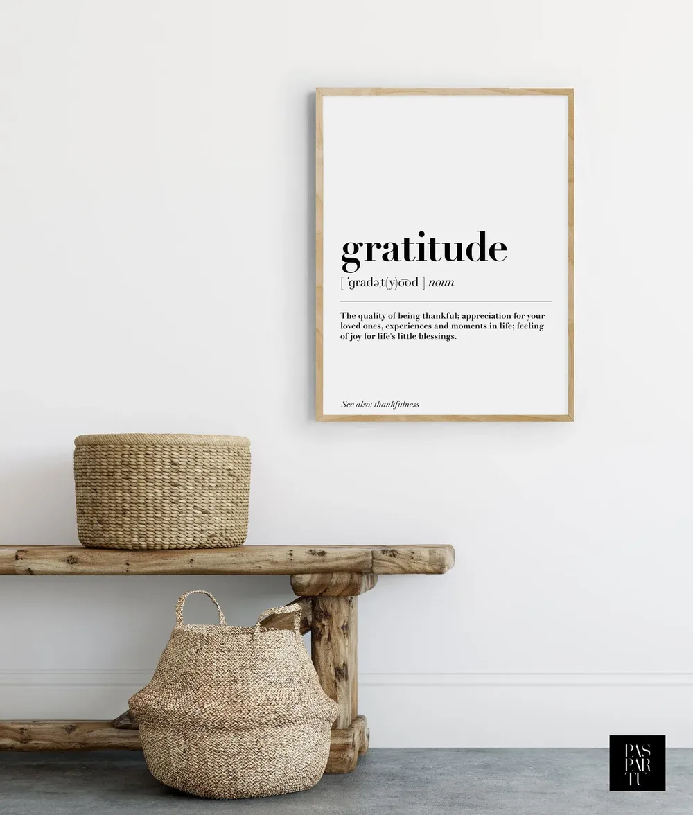 Gratitude Definition Dictionary Vocabulary Poster Print - Image 3