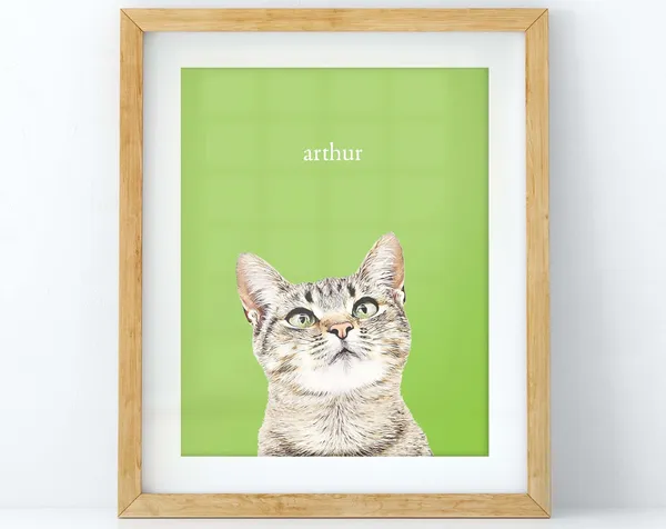 Custom Dog or Cat Portrait From Photo, Art Print