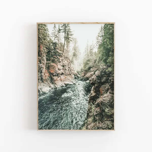 Fog Tree Forest Art Print, Nature Landscape
