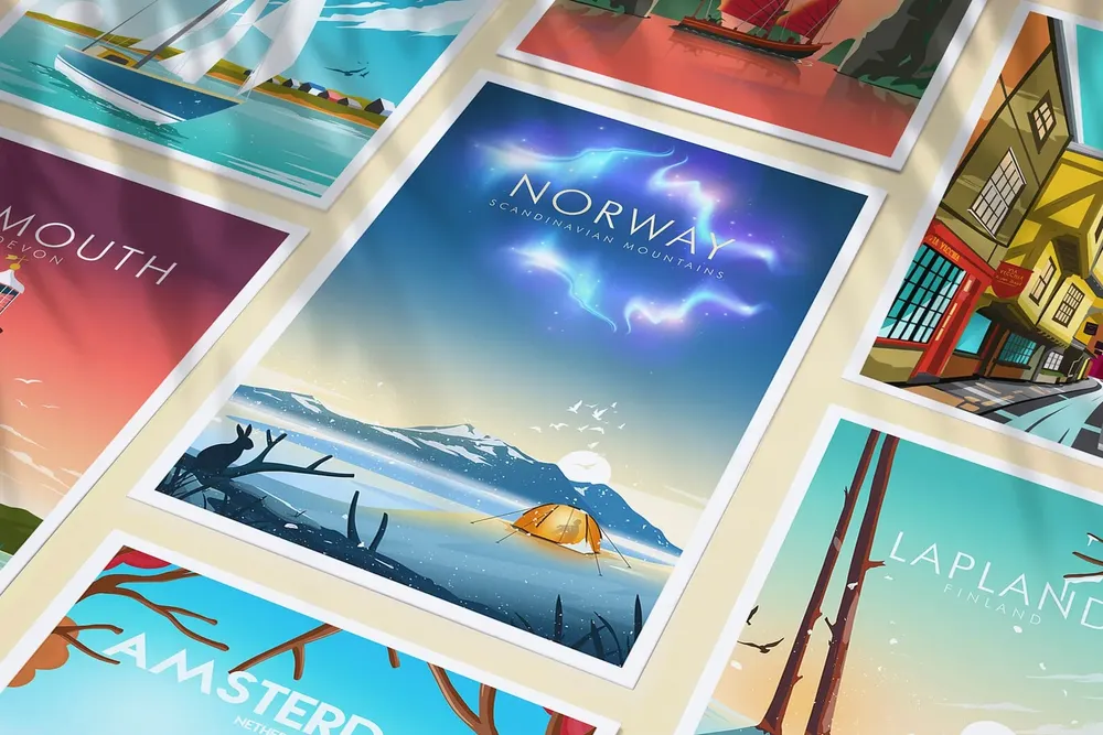 Norway Travel Print, Scandinavian Mountains - Image 3