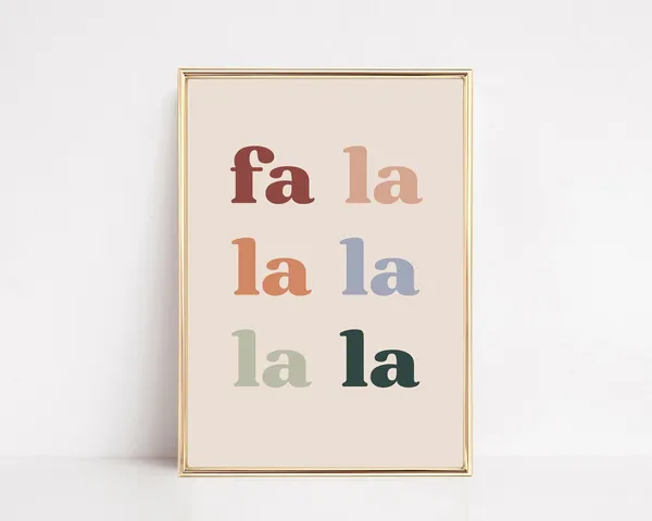 Fa La La La Boho Christmas Print