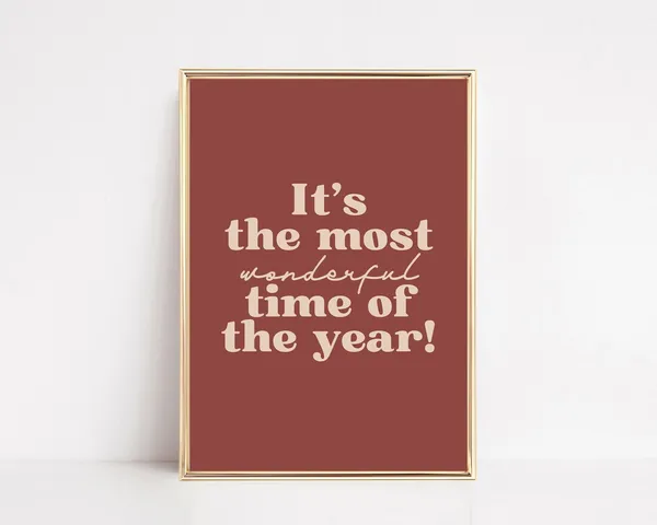 Christmas Wall Art, Boho Holiday Decor Print