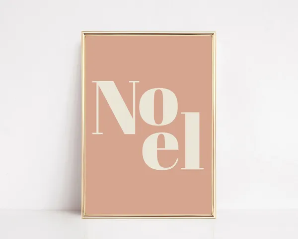 Boho Christmas Decor Neutral Noel Art Print