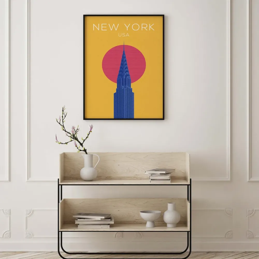 New York Yellow Travel Poster, Wall Art Print - Image 3