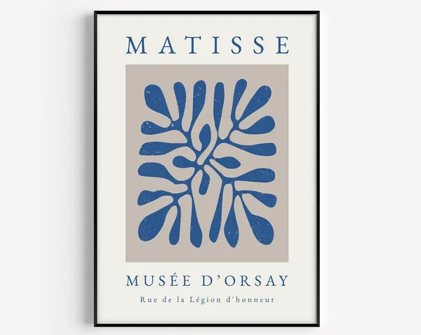 Henri Matisse Boho Blue Art Print, Wall Art