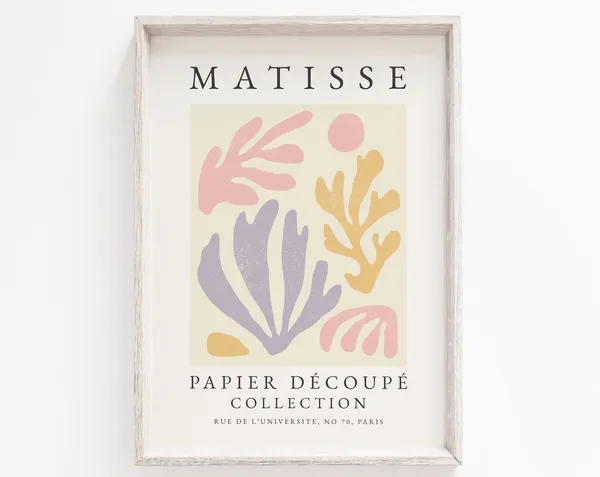 Matisse-Inspired Abstract Boho Art Print, Pastel