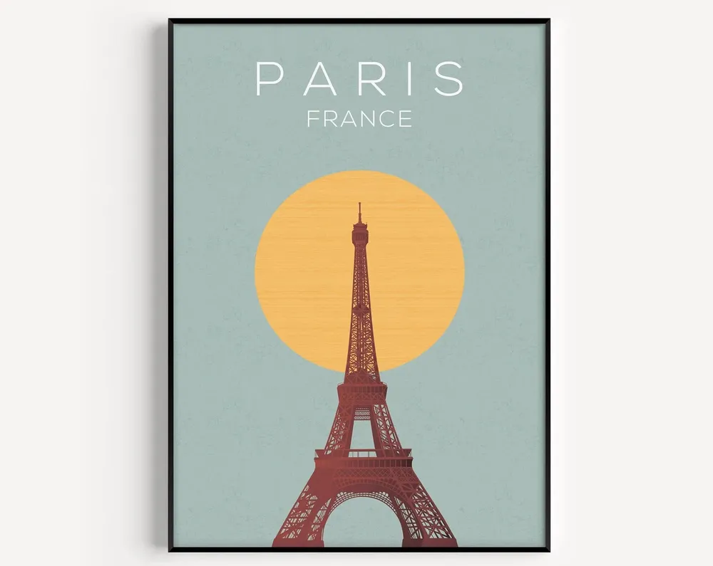 Paris Travel Poster, European City Wall Art