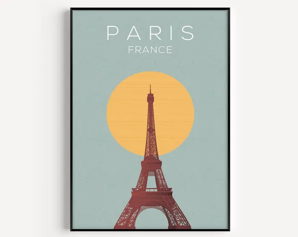 Paris Travel Poster, European City Wall Art