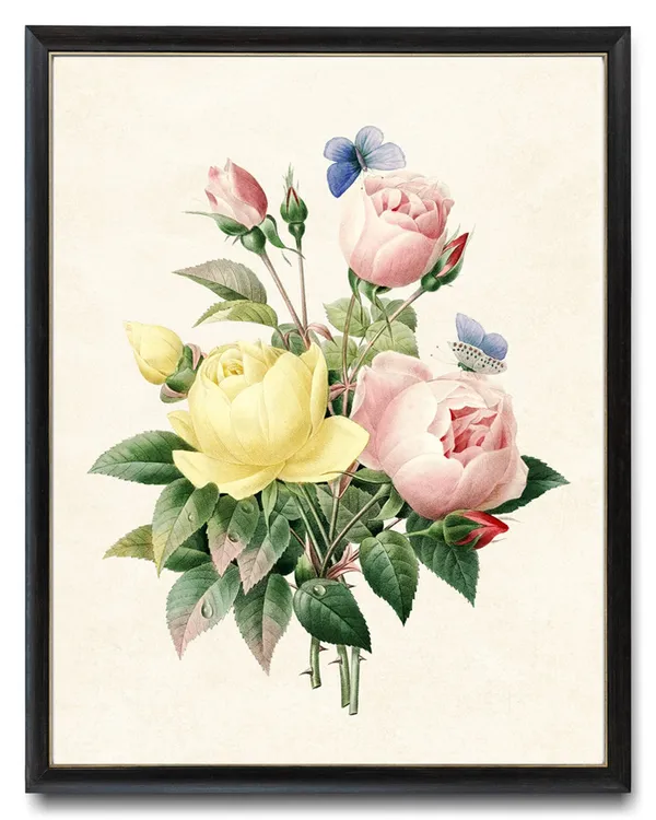 Rose Bouquet Vintage Illustration Art Print