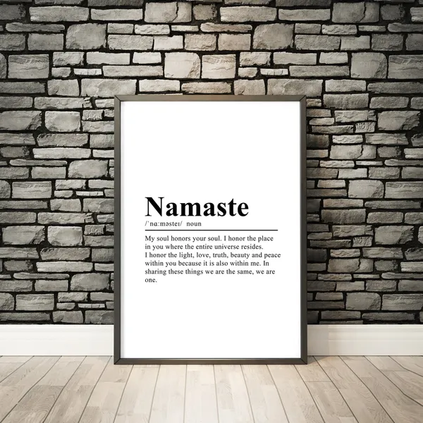 Namaste Definition Typography Poster Art Print