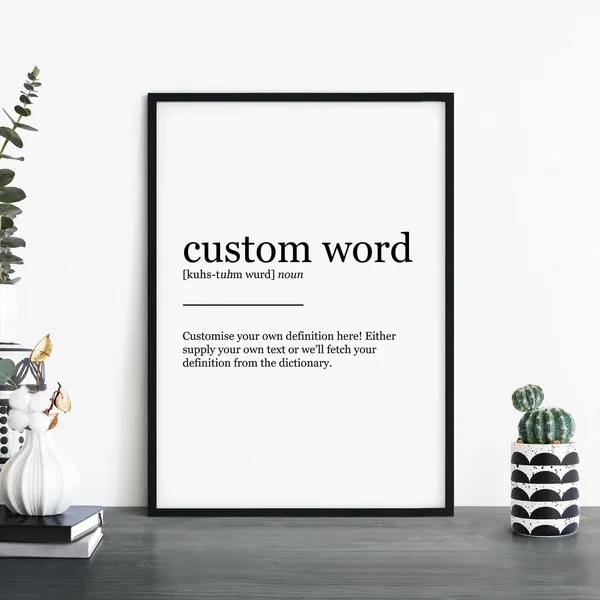 Custom Definition Text Poster Print, Personalized