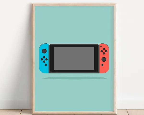 Video Game Controller Art Print, Game Room Decor