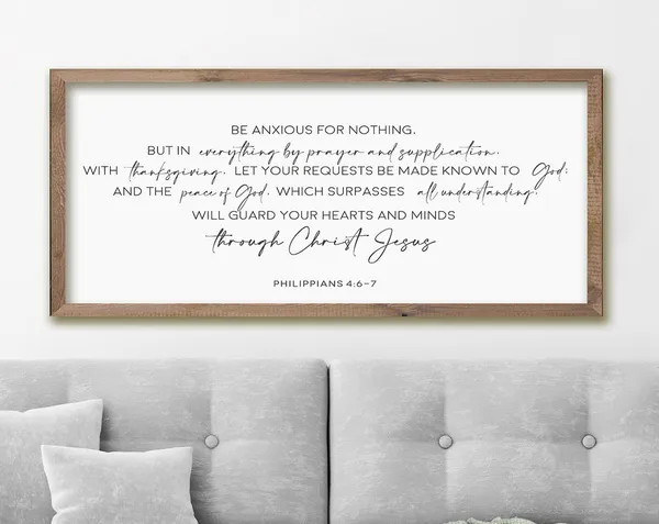 Be Anxious For Nothing Scripture Sign Art Print