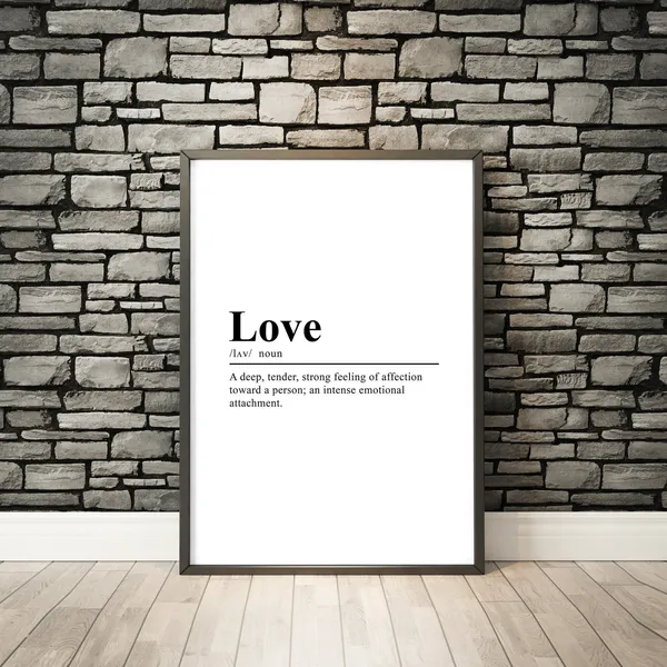 Love Definition Funny Typography Wall Art Print