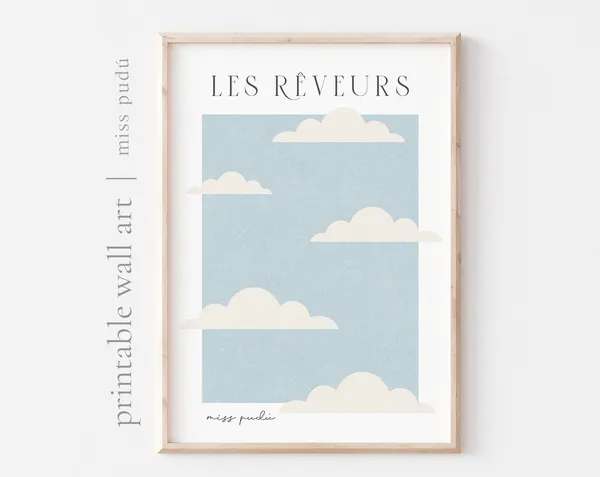 The Dreamers Les Rveurs Abstract Sky Art Print