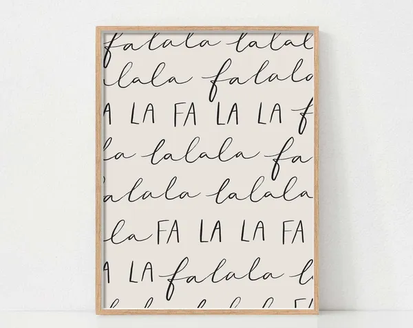 Christmas Fa La Minimalist Holiday Decor Art Print