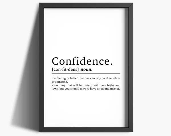Confidence Definition Quote Print for Home Office