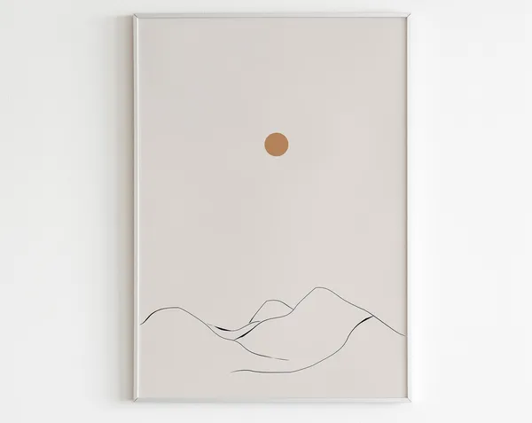 Boho Abstract Mountain Landscape Art Print