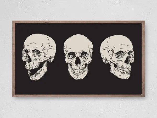 Halloween Skeletons Modern Halloween Art Print