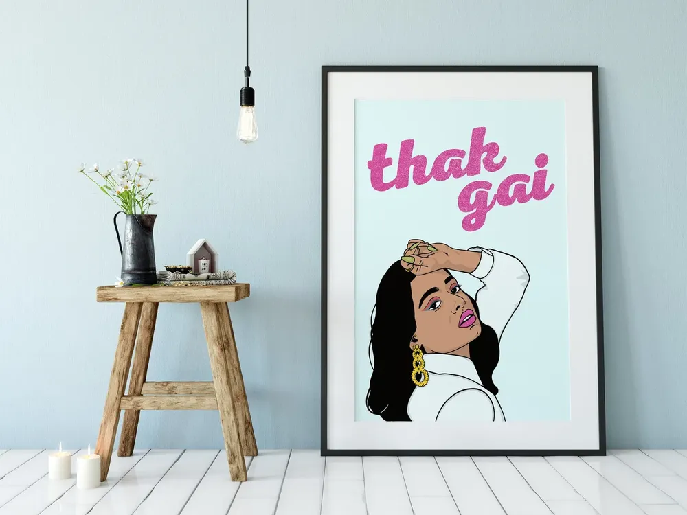 Thak Gai Indian Punjabi Poster Print - Image 3