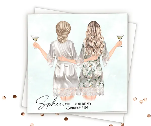 Bridesmaid Proposal Card, Personalized Art Print