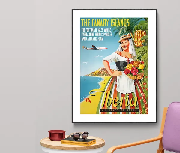 Canary Islands Spain Vintage Travel Poster Print