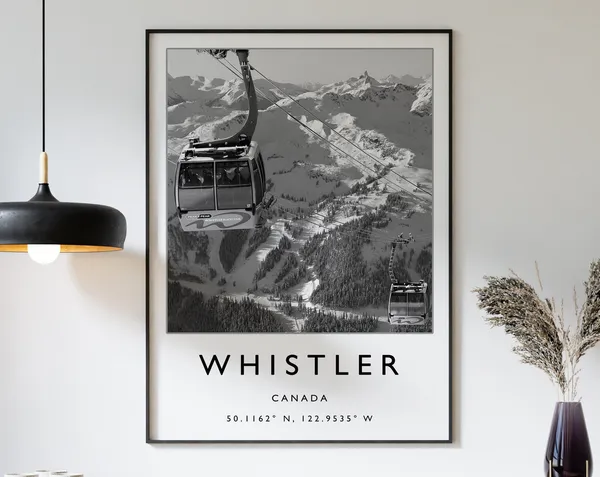 Whistler Canada Ski Travel Poster, Winter Sport Print
