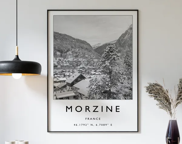 Morzine France Skiing Travel Poster Print