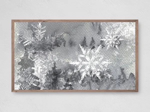 Christmas Abstract Snow At Night Art Print