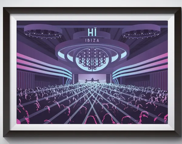 Ibiza Nightclub Travel Poster, Vintage Dance Music Club