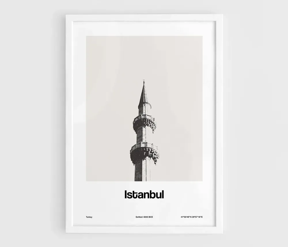 Istanbul Blue Mosque Poster, Minimalist City Print